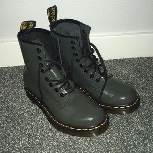 Dr Martens Shiny Grey Boots